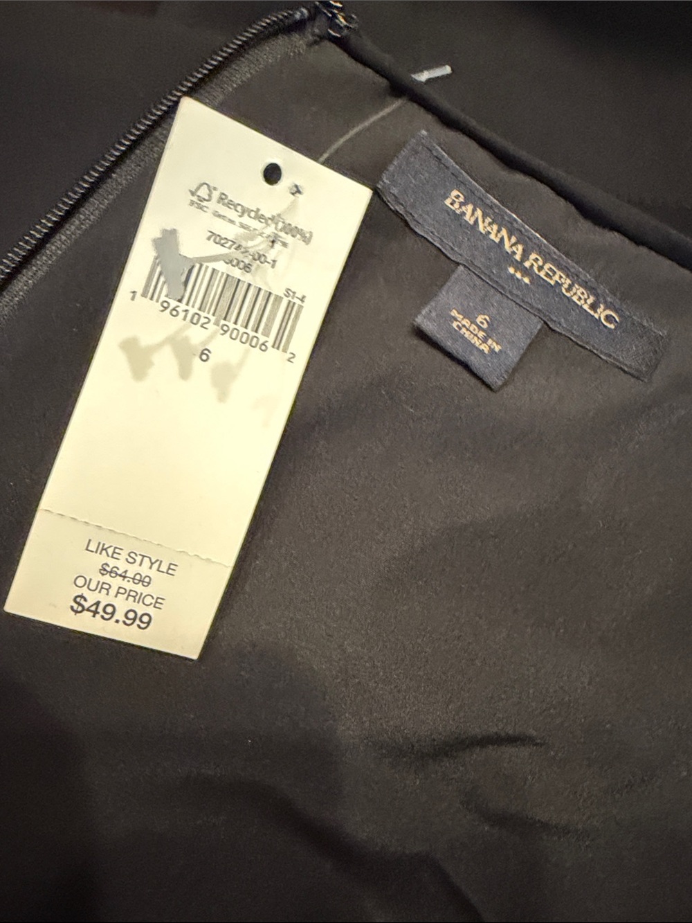 NWT Banana Republic Black Layered/Tiered Sleeveless Women's Top Size 6 - Picture 10 of 10